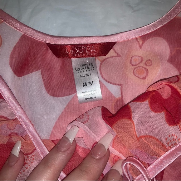 VINTAGE 2000s LA SENZA CHEMISE LINGERIE HEARTS AND FLOWERS 🌸 ❤️ - Picture 3 of 3